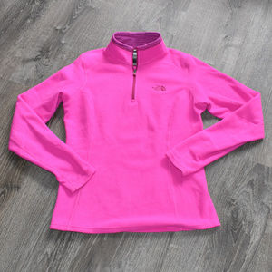 North Face Pink Pullover 1/4 Zip Fleece